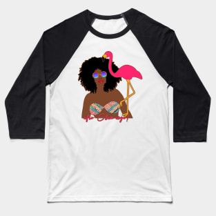 Afro-GLAM-ingo! Glamorous Woman in Bikini | Cherie's Art(c)2022 Baseball T-Shirt